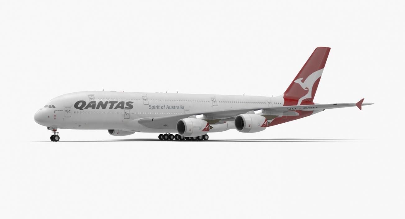 3D Airbus A380-1000 Qantas model